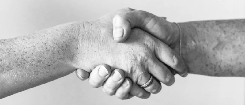 two individuals shake hands